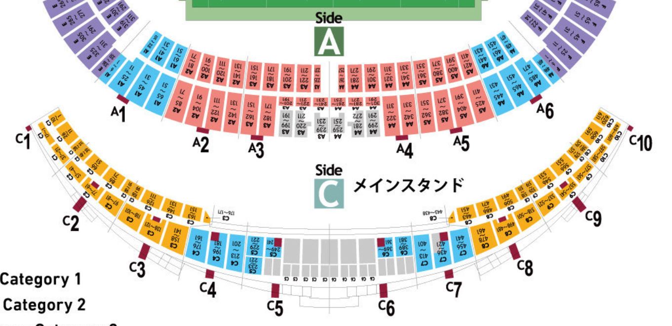 OITA STADIUM seat number chart rwc2019