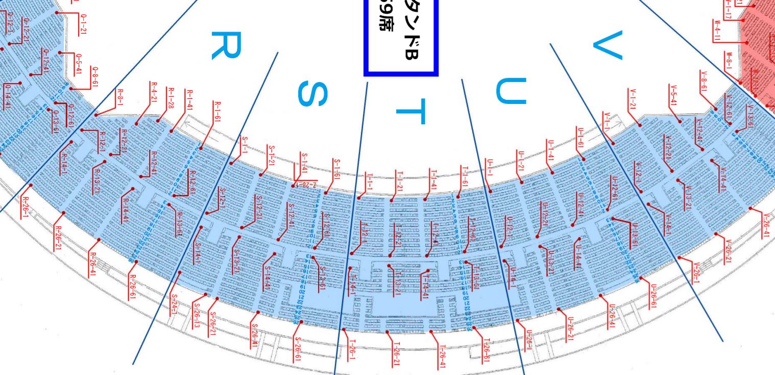 熊本県民総合運動公園陸上競技場（えがお健康スタジアム）の座席表・シートマップ・座席番号