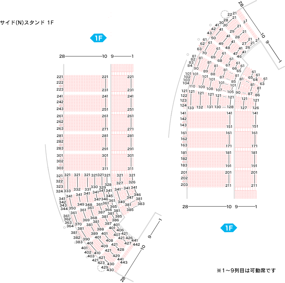 TOYOTA STADIUM seat number chart rwc2019