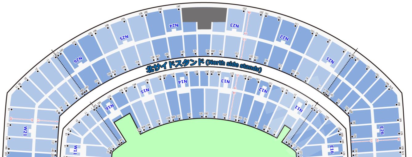 ラグビーワールドカップ2019の横浜国際総合競技場の座席表・シートマップ