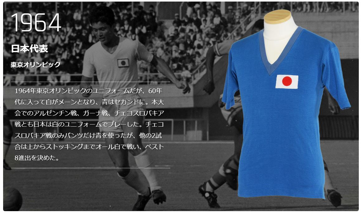 1964年東京オリンピックのサッカー日本代表ユニフォーム
